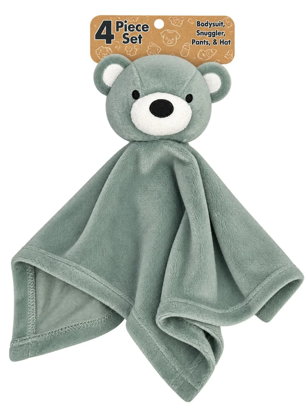 NWT Baby Essentials Four-Piece Outfit Set with lovey 9M
